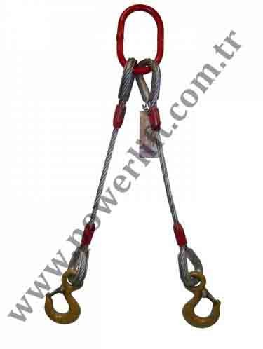 Powerlift  İKİ KOLLU ÇELİK HALAT SAPAN 10MM