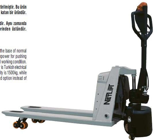 Powerlift NETLİFT AKÜLÜ ELEKTRİKLİ TRANSPALET ÇEŞİTLERİ