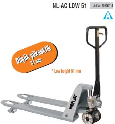 Powerlift NETLİFT DÜŞÜK ÇATALLI YERE YAKIN TRANSPALET