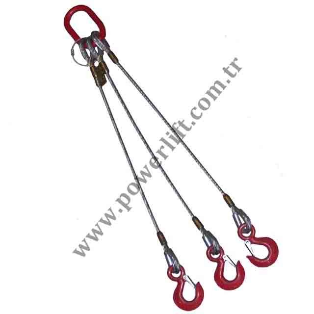 Powerlift ÜÇ BACAKLI ÇELİK HALAT SAPAN 8MM